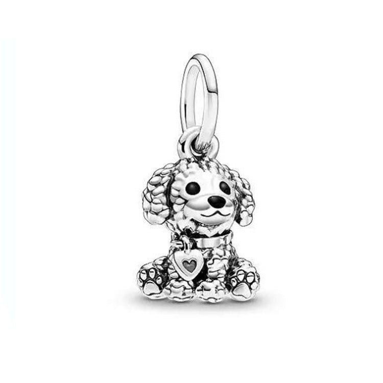 Dog Pendant 925 Silver DIY Labrador Dog Pendant Singapore Cartoon Dog Pug Bracelet Accessories