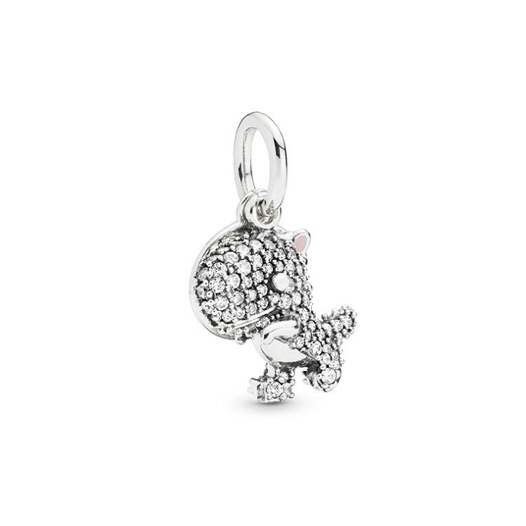 Dog Pendant 925 Silver DIY Labrador Dog Pendant Singapore Cartoon Dog Pug Bracelet Accessories