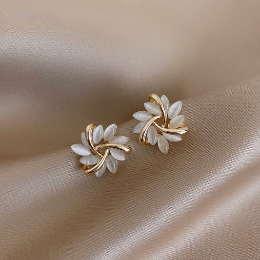 High Sense Opal Sun Flower Earrings