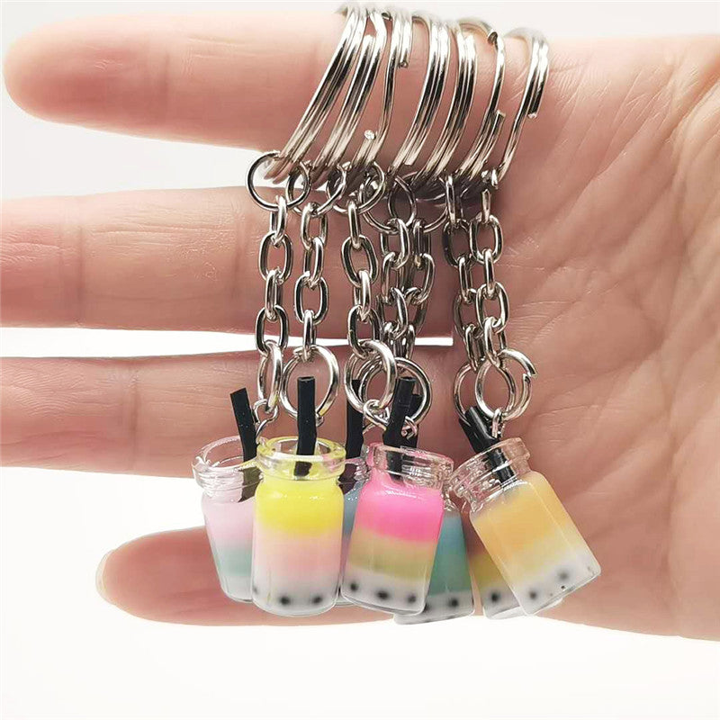 Creative Mini Pearl Milk Tea Keychain