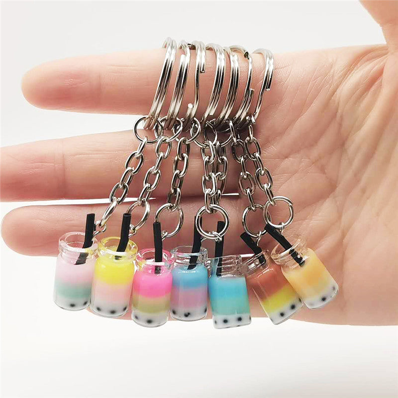 Creative Mini Pearl Milk Tea Keychain