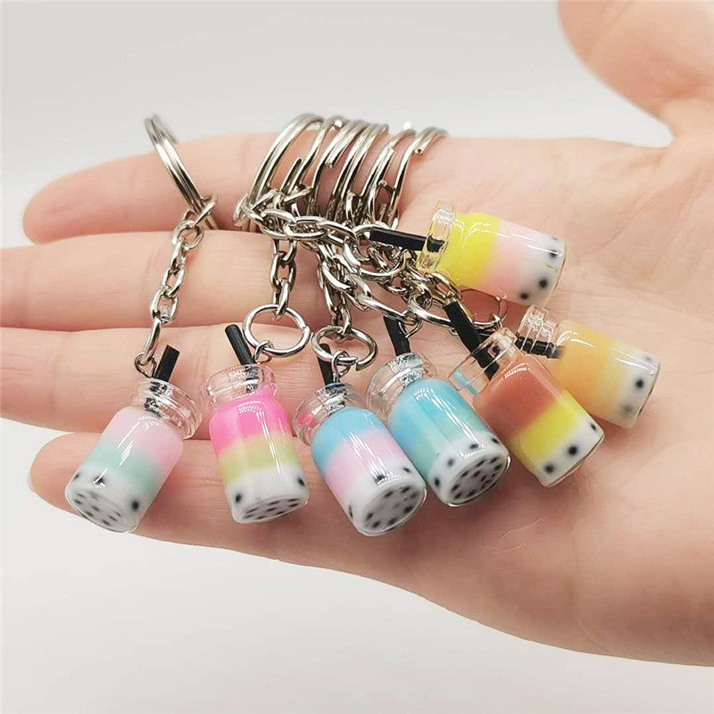 Creative Mini Pearl Milk Tea Keychain