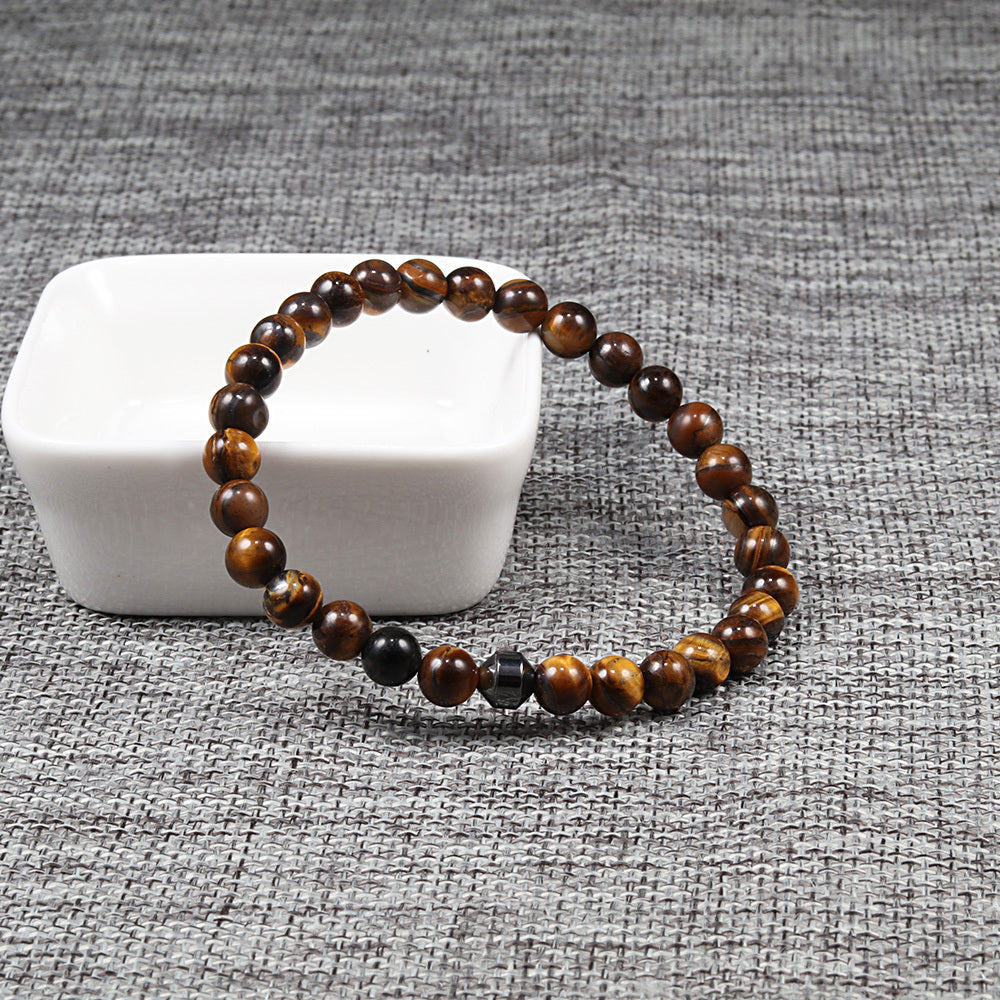 Jewelry Bracelets 8mm Dumb Black Frosted Stone Tiger's Eye Bracelet Men And Women Couple Bracelets