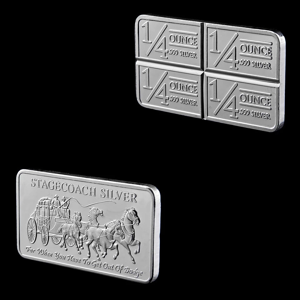 Northwest Region Territorial Mint 999 Fine Stagecoach  Ounce 999 Silver Divisible Bar