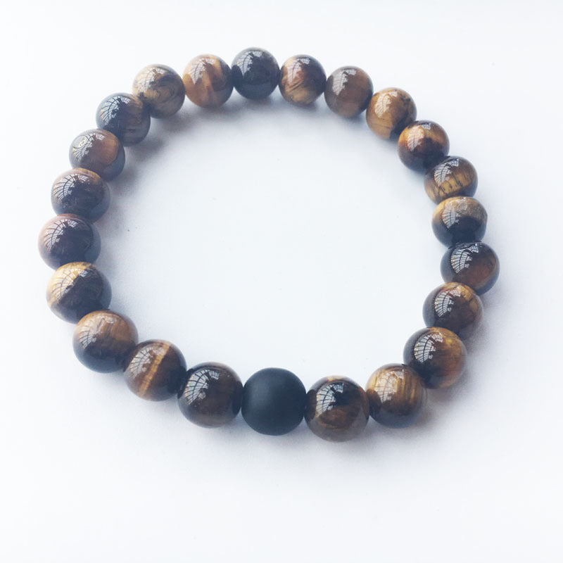 Jewelry Bracelets 8mm Dumb Black Frosted Stone Tiger's Eye Bracelet Men And Women Couple Bracelets