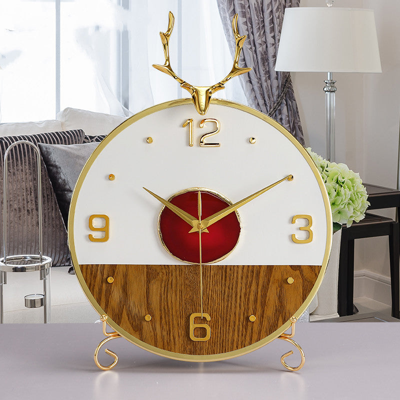 Modern Minimalist Living Room Desktop Decoration Ornaments Creative Agate Mute Clock