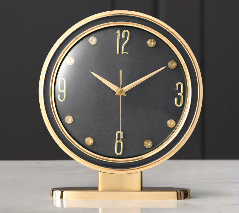 Leather Creative Placement Home Fashion Desk Clock