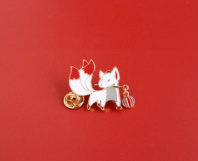 Little Fox Cartoon Brooch Cute Japanese Student Badge Collar Pin Men''s And Women''s Bags Accessories Fashion Personality