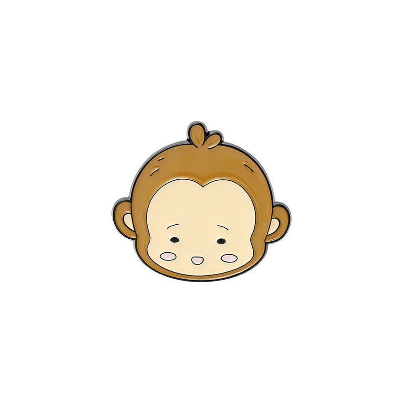 New Product Cartoon Cute Monkey Alloy Paint Brooch