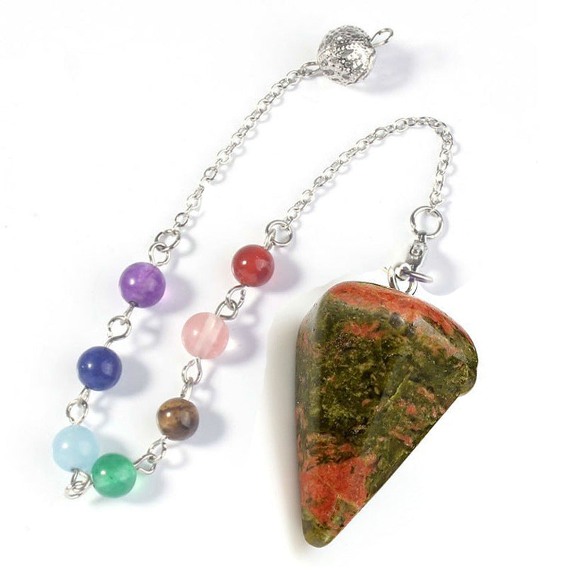 Aura Meditation Stone Jewelry Pendulum Divination Pendant Ling Pendulum Hexagonal Unisex Jewelry