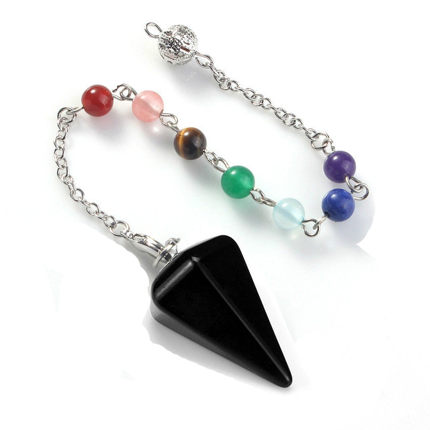 Aura Meditation Stone Jewelry Pendulum Divination Pendant Ling Pendulum Hexagonal Unisex Jewelry