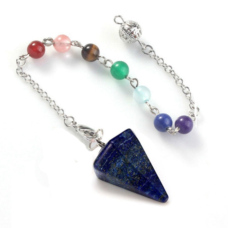 Aura Meditation Stone Jewelry Pendulum Divination Pendant Ling Pendulum Hexagonal Unisex Jewelry