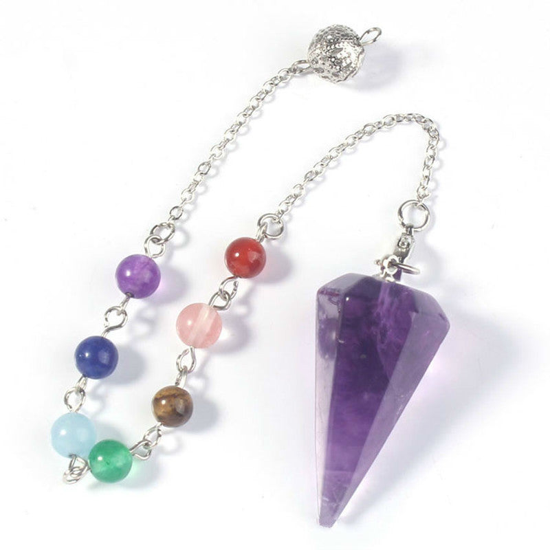 Aura Meditation Stone Jewelry Pendulum Divination Pendant Ling Pendulum Hexagonal Unisex Jewelry