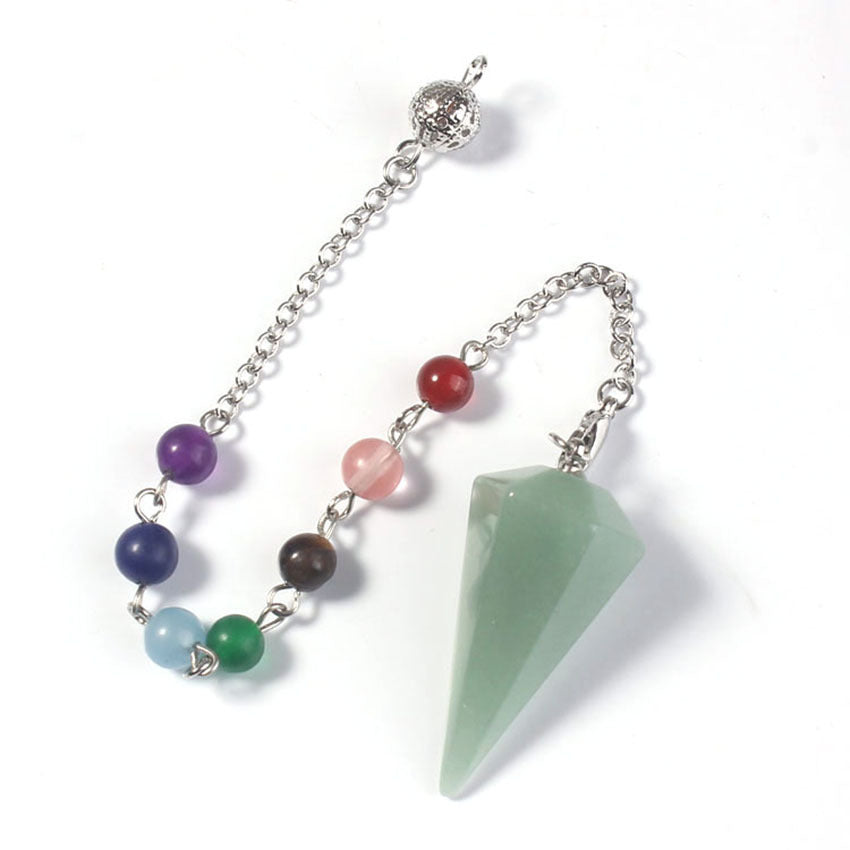 Aura Meditation Stone Jewelry Pendulum Divination Pendant Ling Pendulum Hexagonal Unisex Jewelry