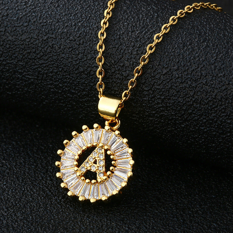 Personalized Initial Necklace with Cubic Zirconia