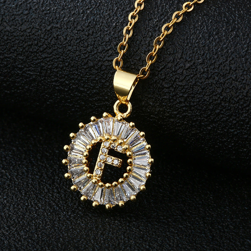 Personalized Initial Necklace with Cubic Zirconia