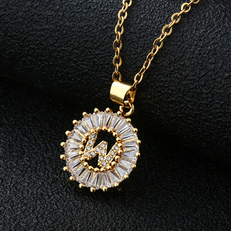 Personalized Initial Necklace with Cubic Zirconia