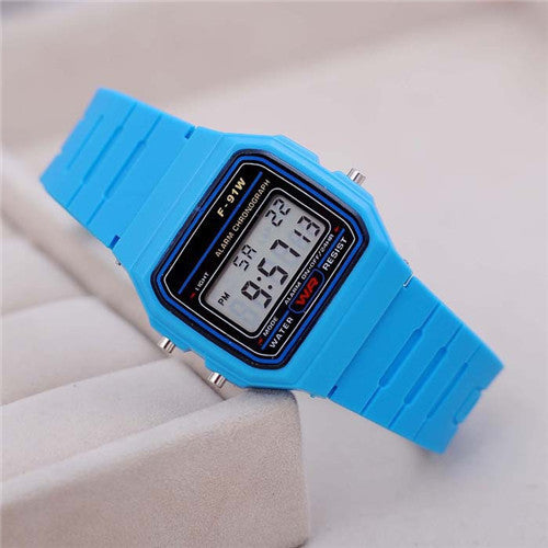 Non-Marked Gold And Silver F91W Ultra-Thin LED Electronic Watch