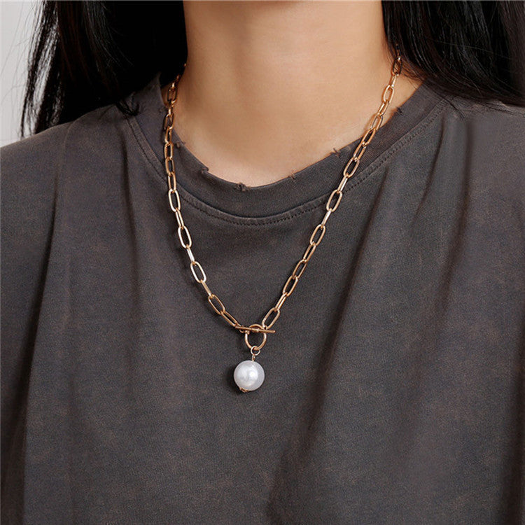 Quality Punk Simulated Pearl Pendant Necklaces for Women