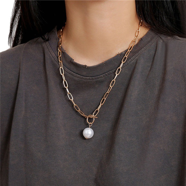 Quality Punk Simulated Pearl Pendant Necklaces for Women