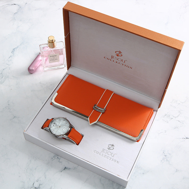 New Product Trendy Fashion Wallet Watch Set Box With Exquisite Gift Box Valentine'S Day Gift Ladies Gift Set