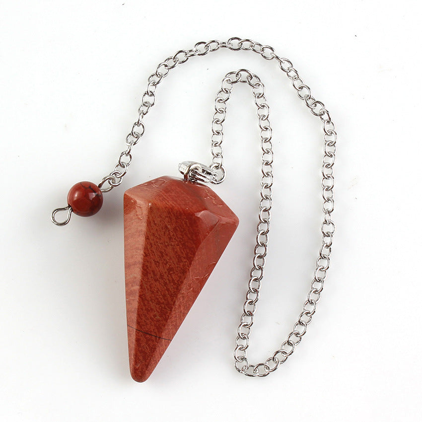 Natural Crystal Stone Hexagonal Cone Pendant