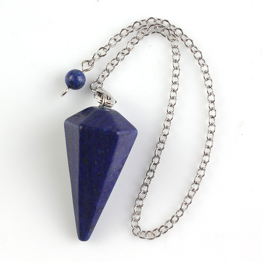 Natural Crystal Stone Hexagonal Cone Pendant