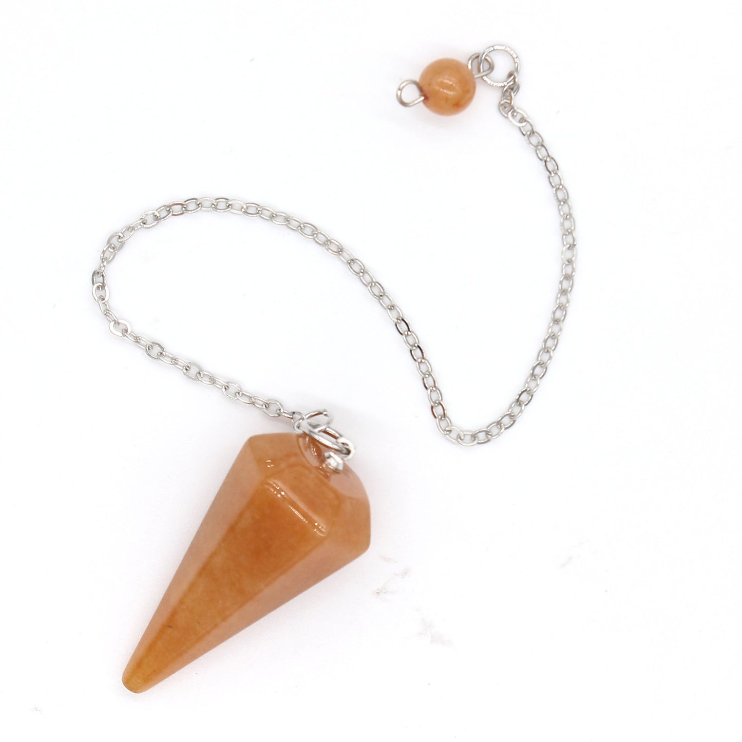 Natural Crystal Stone Hexagonal Cone Pendant