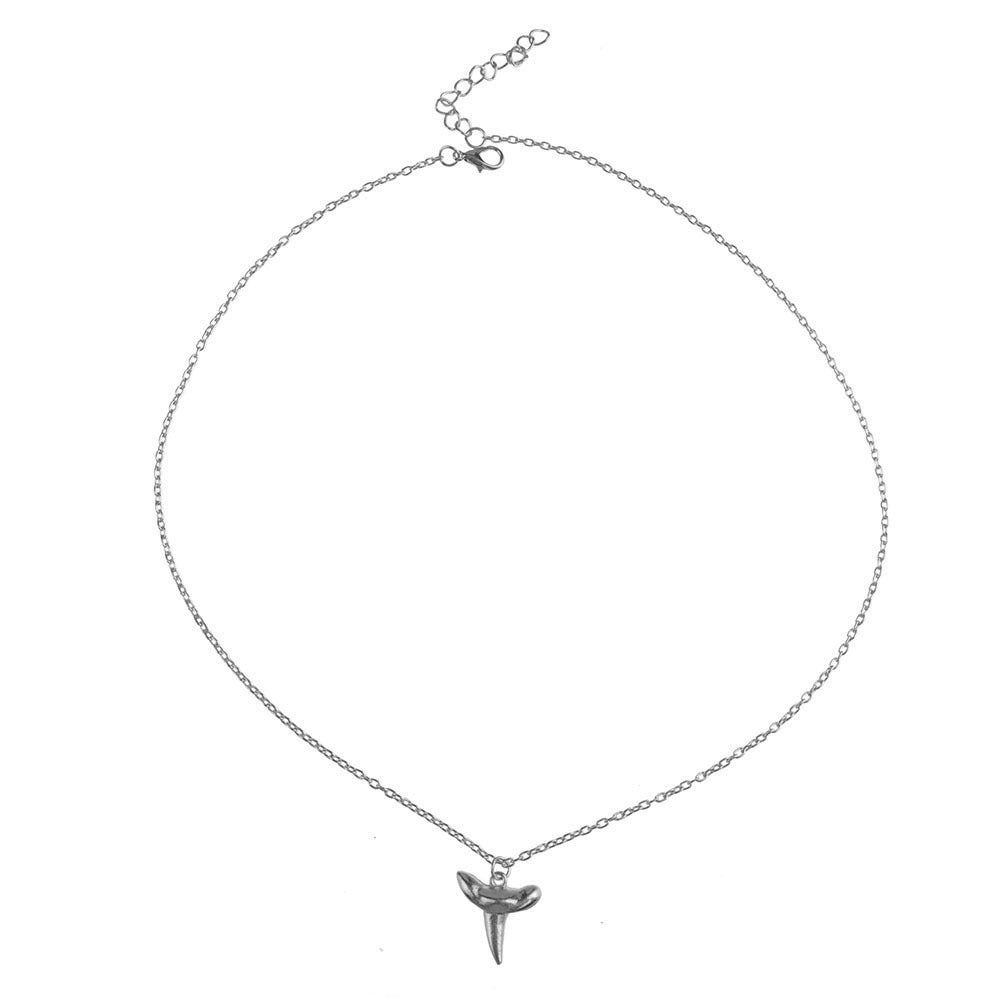 Alloy Shark Tooth Pendant Women'S Necklace