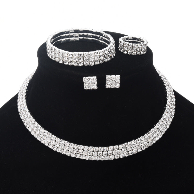 Bold Claw Diamond Beaded Multilayer Necklace Set