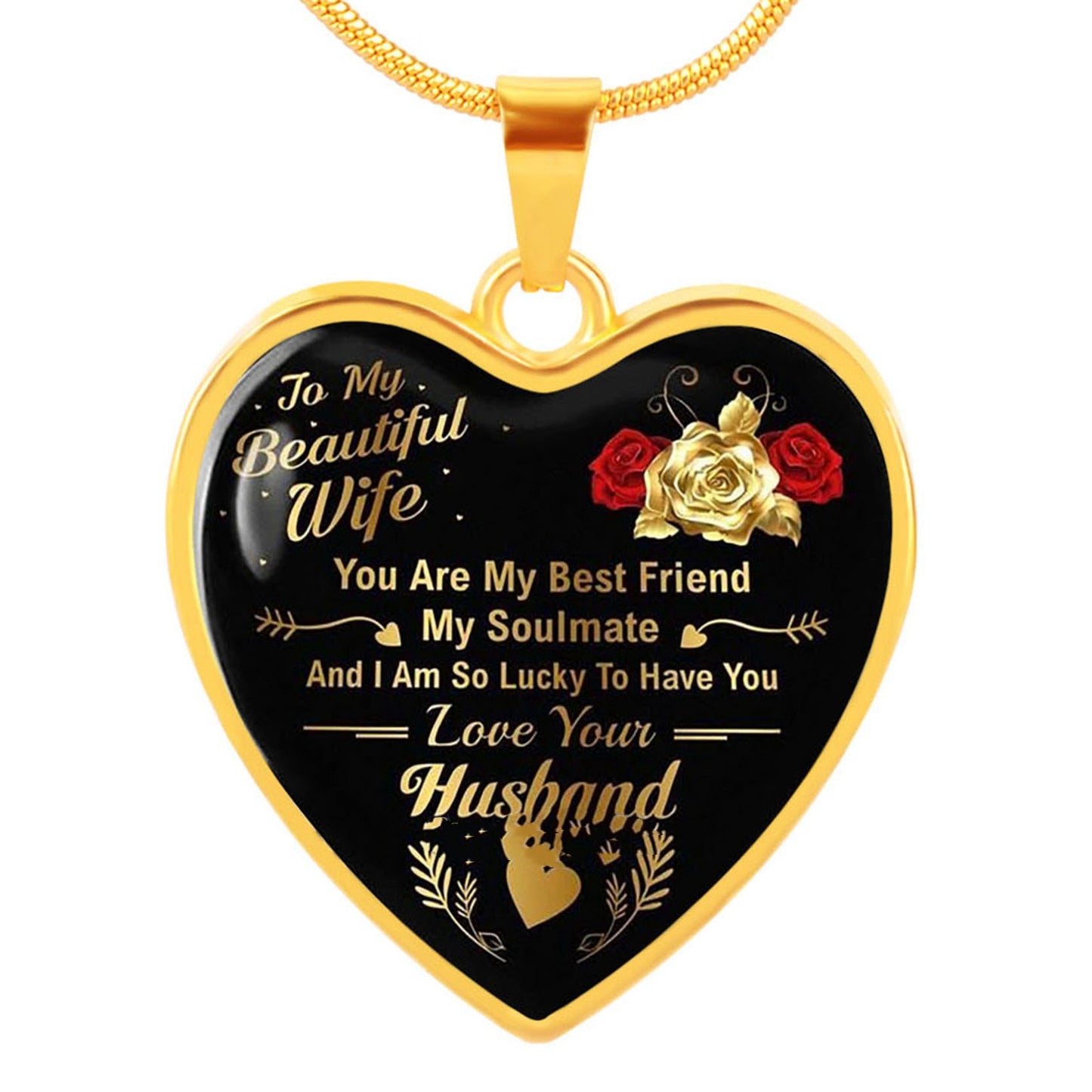 Tribute To My Beautiful Wife Love Your Husband Pendant