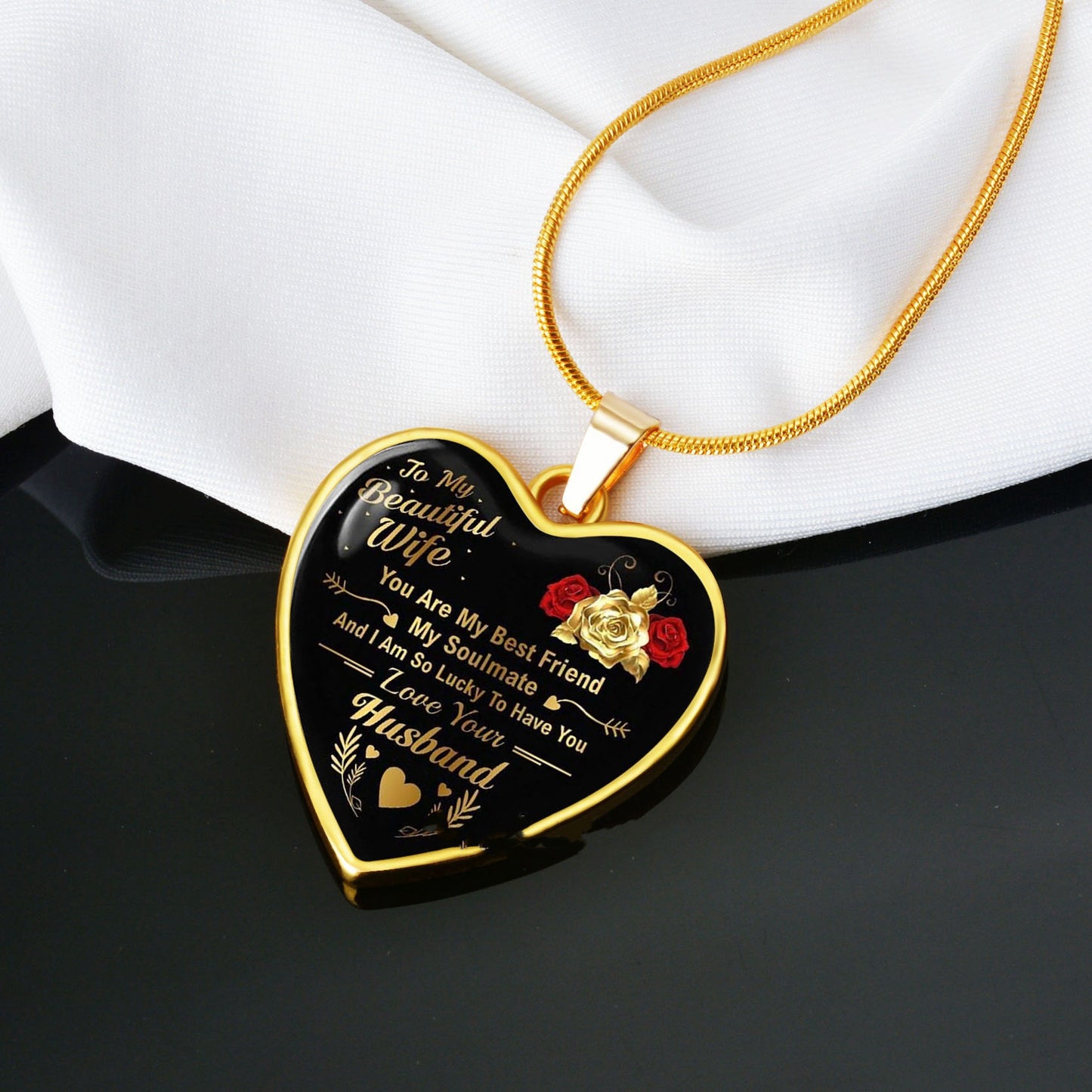 Tribute To My Beautiful Wife Love Your Husband Pendant