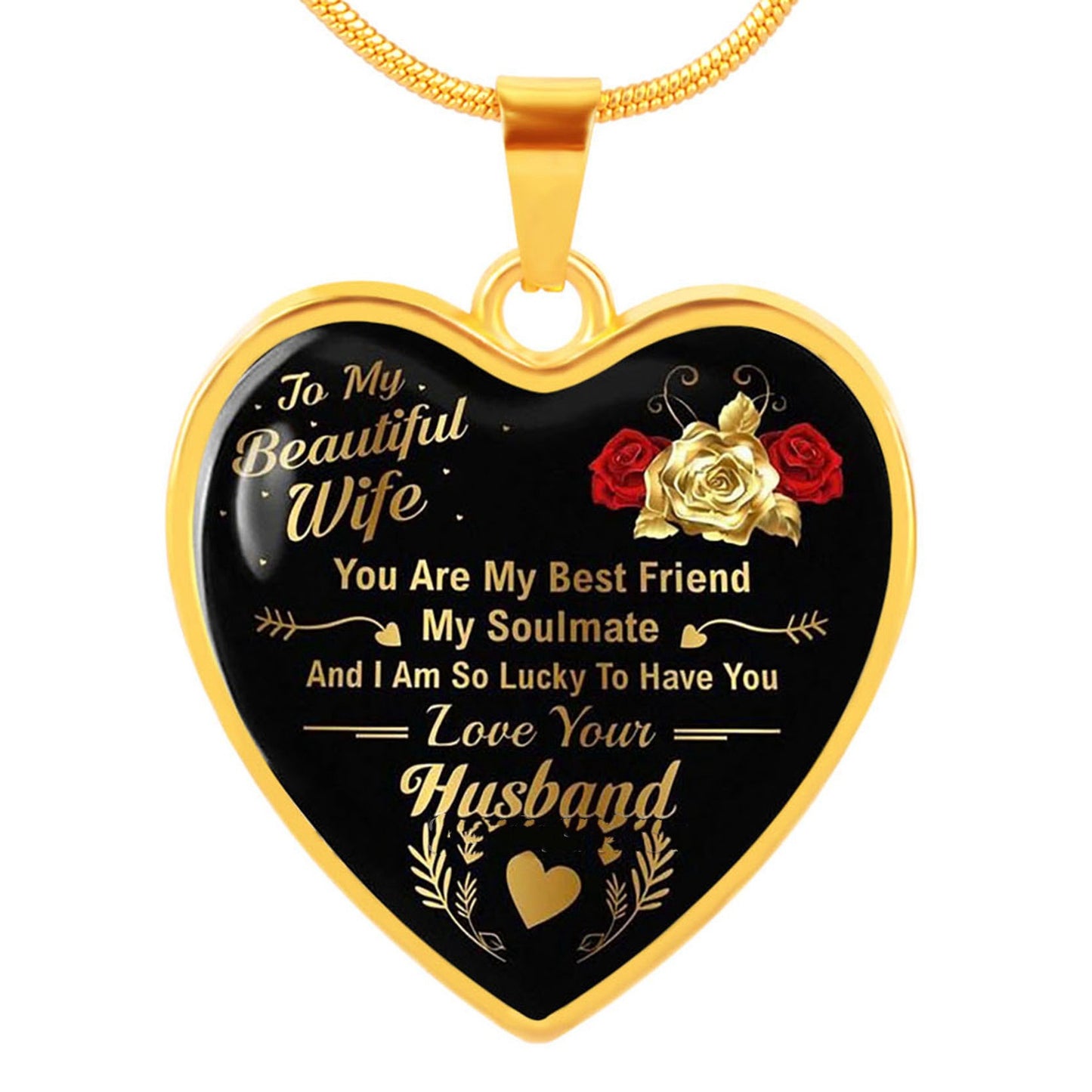 Tribute To My Beautiful Wife Love Your Husband Pendant