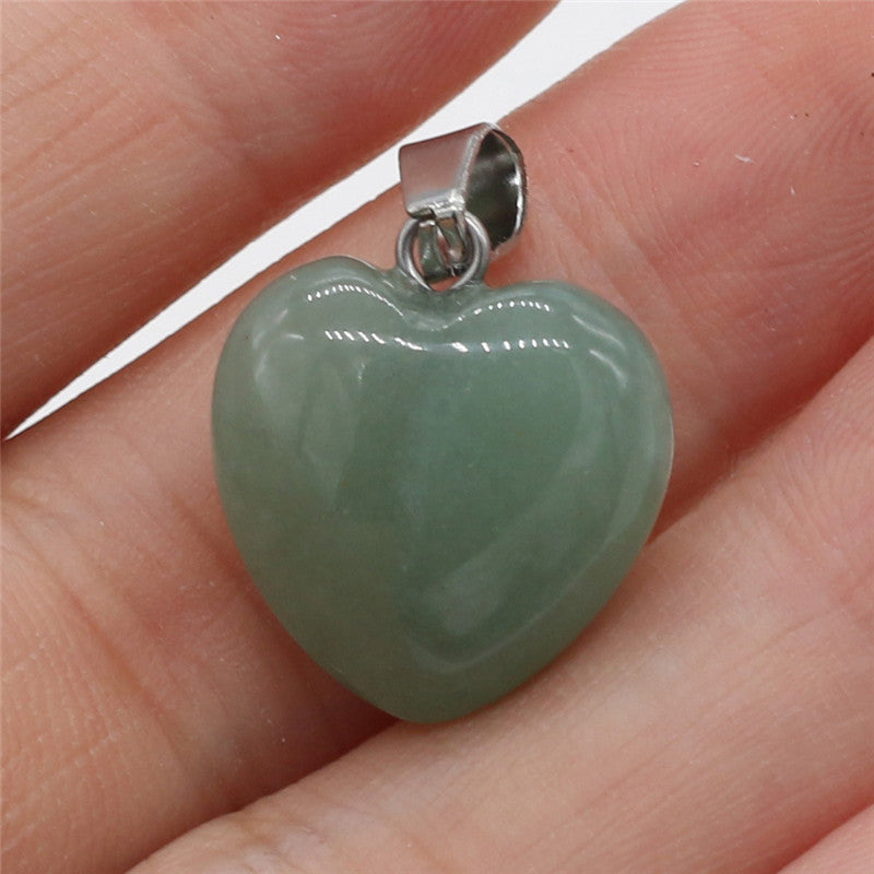 Exquisite Natural Stone Heart-shaped Semi-precious Stone Pendant