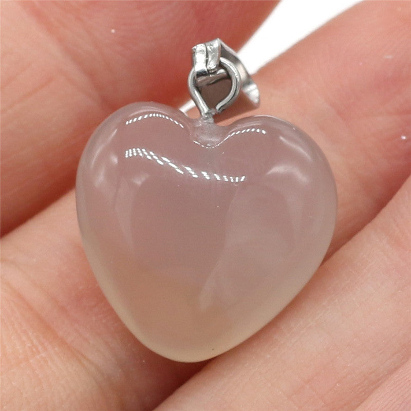 Exquisite Natural Stone Heart-shaped Semi-precious Stone Pendant