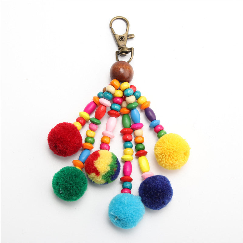 Original Diy Jewelry Accessories Pendant Color Hair Ball Female Bag Pendant Keychain