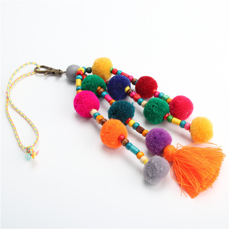 Original Diy Jewelry Accessories Pendant Color Hair Ball Female Bag Pendant Keychain