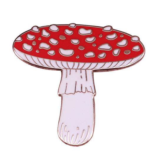 Red Mushroom Brooch Woodland Forest Nature Badge