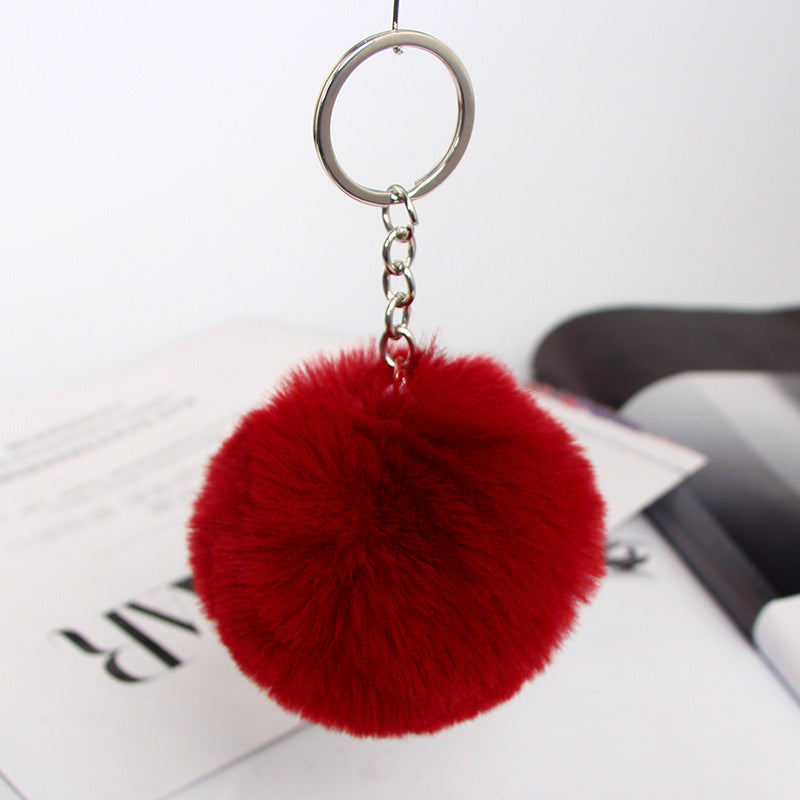 20 Colors Fluffy Fur Pom Pom Keychain Soft Faux Fur-like Ball Car Keyring Key Holder Women Bag Pendant Jewelry