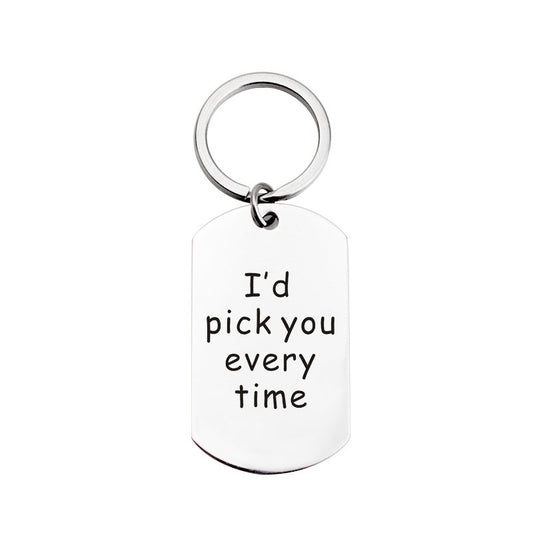 Metal Titanium Steel Keychain with Custom Engraving