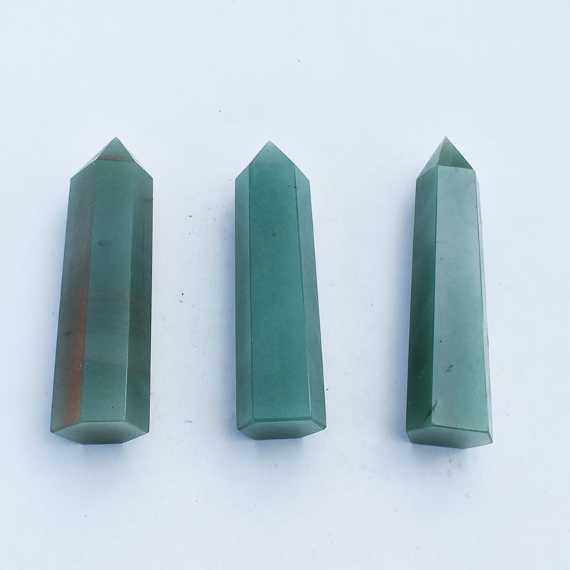 Natural Aventurine Jade Crystal Rough Polished Crystal Column