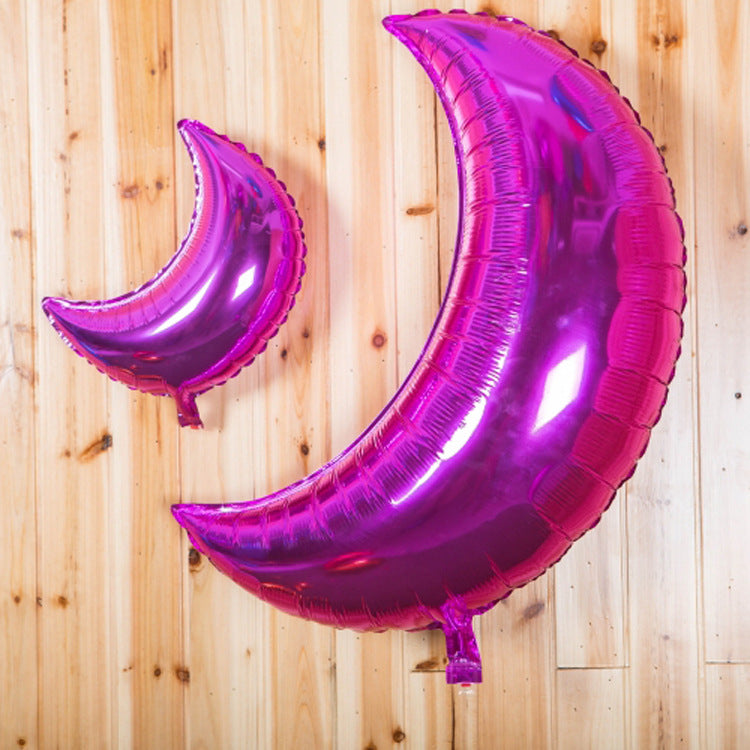 Baby Birthday Celebration Decoration Aluminum Foil Balloon 36 Inch 22 Inch Large Curved Moon Aluminum Foil Balloon Wholesale
