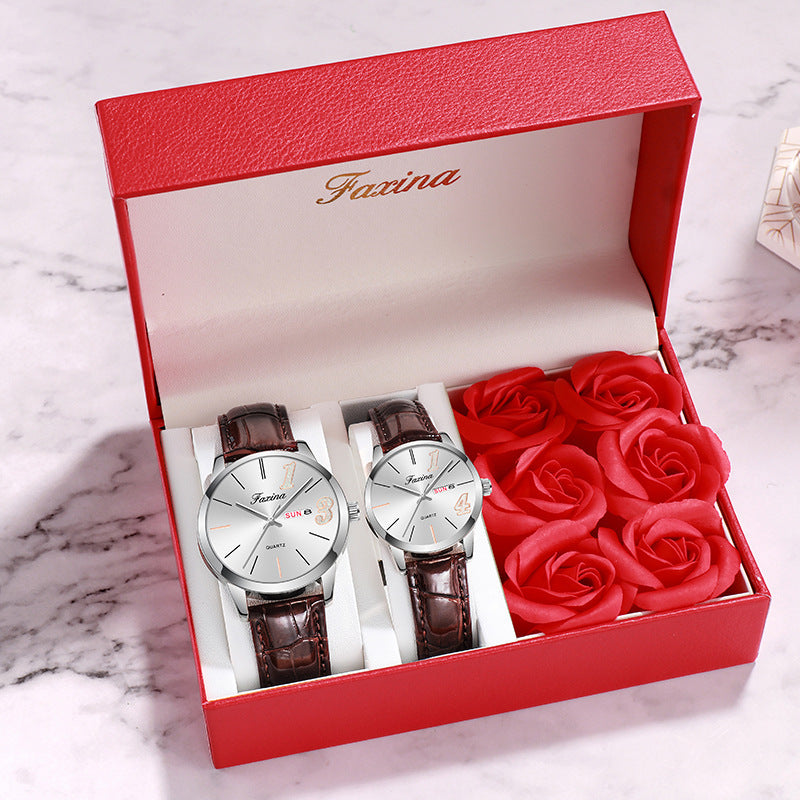 Fasina Couple Models For Life 1314 Simple Female Watch Male Valentine'S Day Gift Watch Set