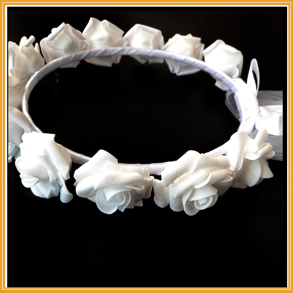 Bridal Wreath Veil White And White Rose Wreath Veil Bachelor Party