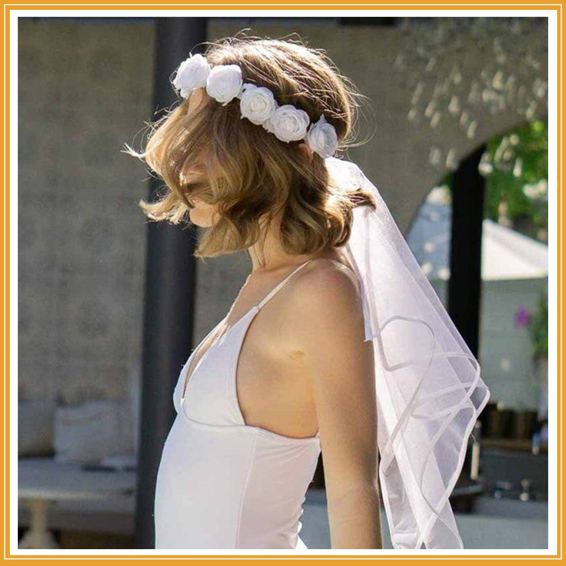 Bridal Wreath Veil White And White Rose Wreath Veil Bachelor Party