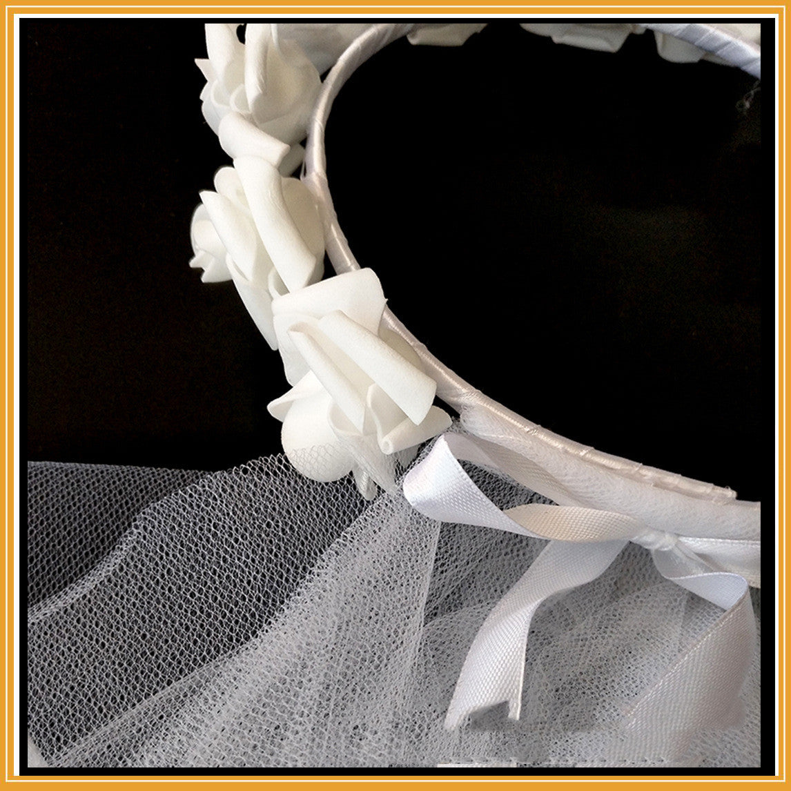 Bridal Wreath Veil White And White Rose Wreath Veil Bachelor Party