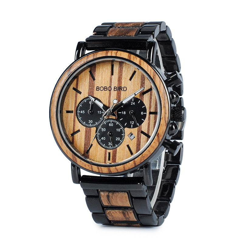 BOBO BIRD Wooden Men Watches Relogio Masculino Top Brand Luxury Stylish Chronograph Military Watch A Great Gift for Male OEM