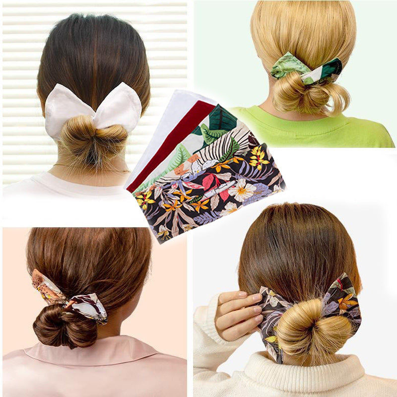 Printed Headband Hair Coiler French Vintage Bow