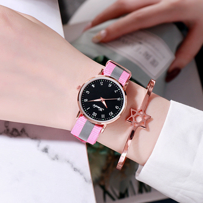 Starry Sky Luminous Rainbow Canvas Watch