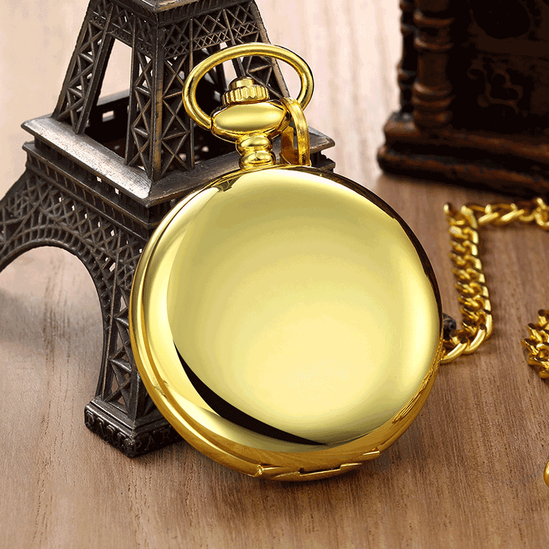 Retro Double-Sided Light Quartz Pocket Watch